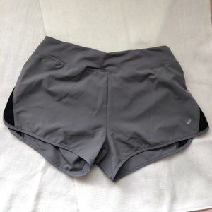 asics gray workout shorts